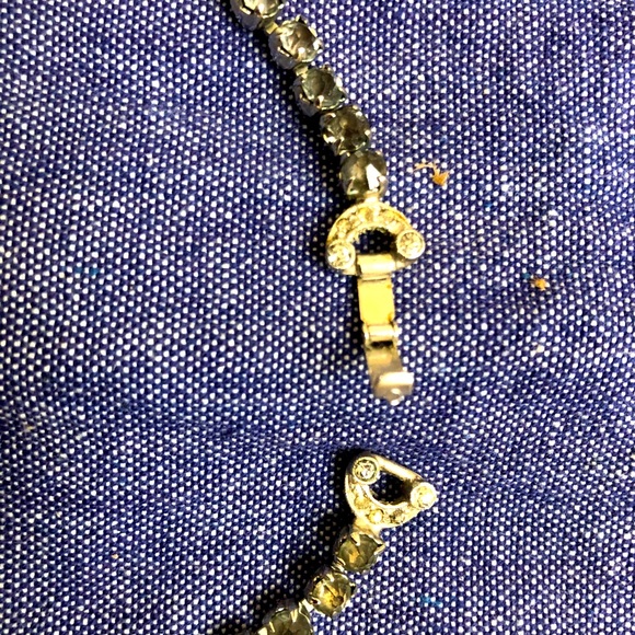 Vintage Rhinestone Necklace And Matching Bracelet Clear Rhinestone Flower Center - Picture 3 of 14